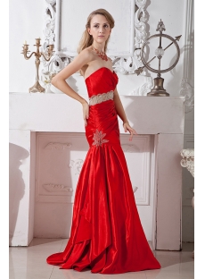 Red Pretty Mermaid Prom Dress Cheap