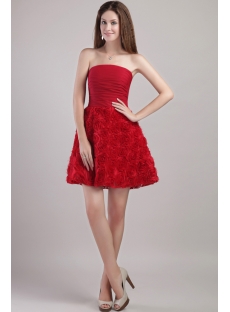 Red Short Floral Cocktail Dress Sale 2232