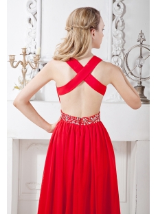 Red Summer Sexy Evening Dress with Criss-cross Straps