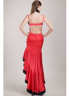 Red and Black High-low Sexy Christmas Prom Dress for Winter