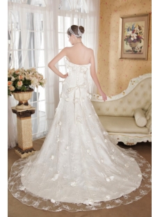 Romantic Sheath Princess Bridal Gown with Flowers