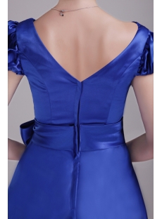 Royal Blue V-neckline Homecoming Dress with Cap Sleeves 1312