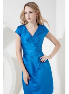 Royal Formal Evening Dress with Short Sleeves