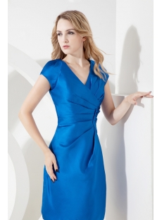 Royal Formal Evening Dress with Short Sleeves