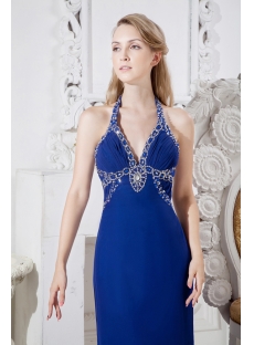 Royal Haler Sexy Evening Dress with Train