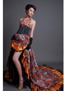 Sheath / Column V-Neck Short / Mini Long / Floor-Length Taffeta Lace Prom Dress 7083-2