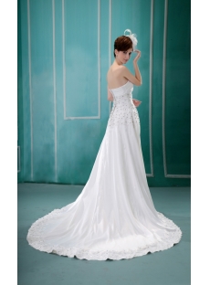 Sheath/Column Sweetheart Court Train Chiffon Wedding Dress With Ruffle F-097