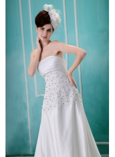 Sheath/Column Sweetheart Court Train Chiffon Wedding Dress With Ruffle F-097