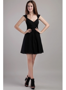 Short Chiffon Little Black Party Dresses for Juniors 2265