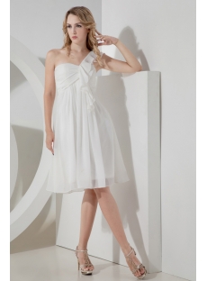 Short Chiffon Maternity Prom Dress with One Shoulder