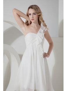 Short Chiffon Maternity Prom Dress with One Shoulder