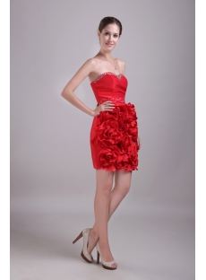Short Ruffled Red Party Dresses 1438