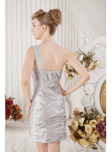 Silver One Shoulder Mini Homecoming Dress