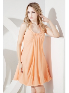 Simple Orange Halter Homecoming Dress