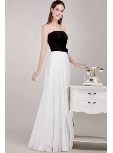 Simple White and Black Plus Size Prom Dress