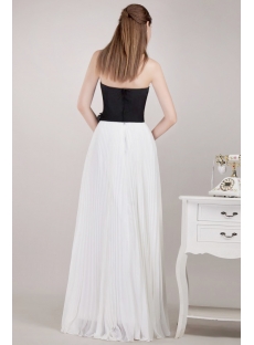 Simple White and Black Plus Size Prom Dress