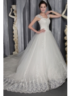 Spring 2014 Ivory Luxury Lace Princess Bridal Gown 2555