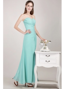 Sweetheart Apple Green Masquerade Prom Gown Dress with Slit