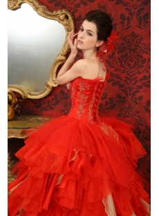 Sweetheart Organza Quinceanera Dress With Embroidered Ruffle Beading Sequins 