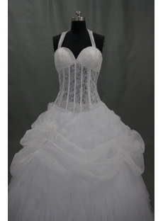 Sweetheart Organza Satin Wedding Dress With Beadwork Sequins 03475