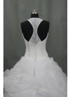 Sweetheart Organza Satin Wedding Dress With Beadwork Sequins 03475