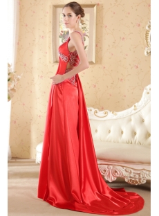 Tasteful Red Evening Dress 2013 Satin