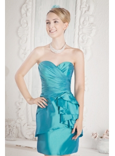 Teal Mini Cocktail Dress with Sweetheart