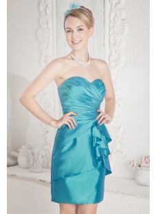 Teal Mini Cocktail Dress with Sweetheart