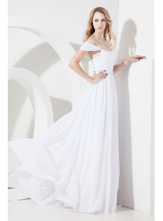 White Off Shoulder Beach Wedding Dress for Plus Size