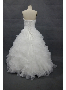 White Organza  Floor-Length 2013 Ball Gown Dress 02347