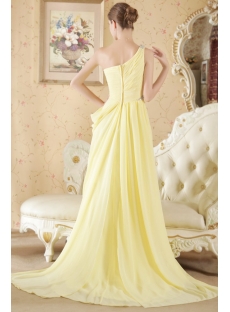 Yellow Column Formal Evening Dress with One Shoulder