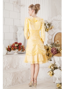 Yellow Taffeta Short Winter Formal Dresses with Jacket