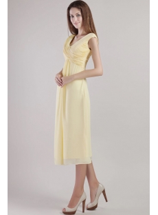 Yellow Tea Length Mother of the Groom Dresses 2357
