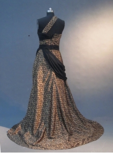 Zebra  A-Line Floor-Length Satin Prom Dress 1801