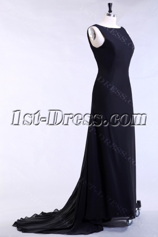 Black Modest Evening Dress Plus Size for Spring