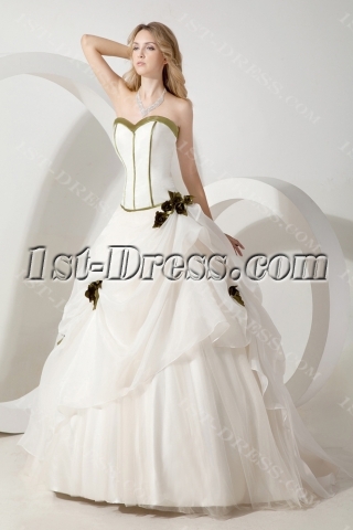 Green Beautiful Bridal Gown with Sweetheart