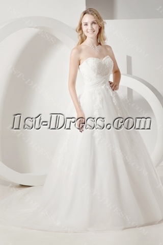 Ivory Fall Princess Bridal Gowns with Strapless