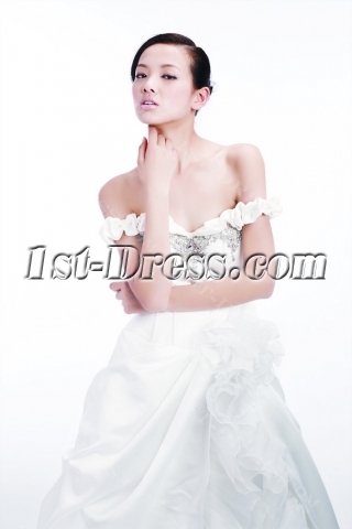Ivory Off Shoulder Western Wedding Dress 2012
