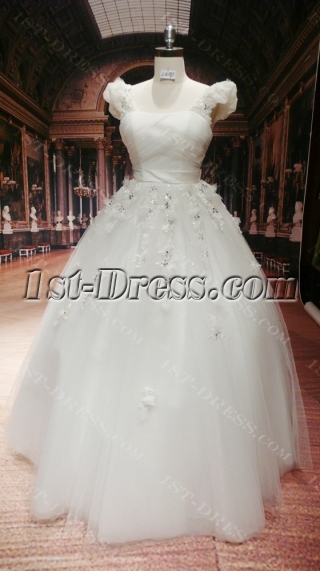 Modest Plus Size Bridal Gowns Atlanta with Cap Sleeves