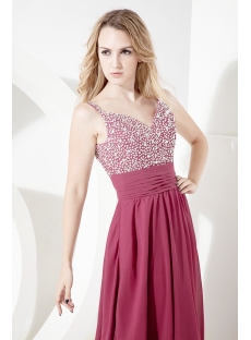 Bead Chiffon Ankle Length Plus Size Prom Gown