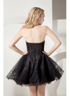 Beaded Black Short Sweet 16 Gown