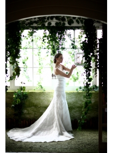 Beaded Luxury Elengaht Sheath Bridal Gown
