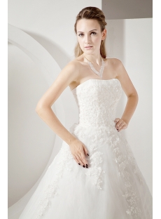 Beautiful Lace Strapless Modest Bridal Gowns