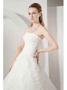 Beautiful Lace Strapless Modest Bridal Gowns