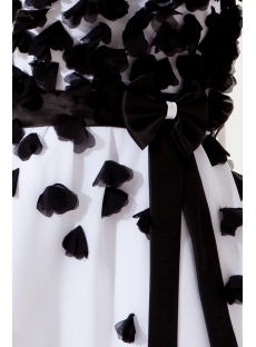Black and White Sweet Sixteen Gown with Spaghetti Straps