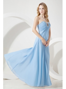 Blue Chiffon Elegant Prom Dress for Plus Size