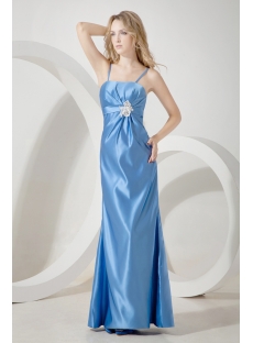 Blue Long Bridesmaid Dress for Plus Size