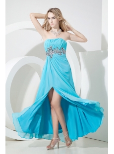 Blue Long Evening Dress for Full Figure