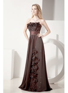 Brown Long Plus Size Mother of Groom Dress