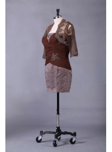 Brown Short Mother of Bride Dress with Jacket